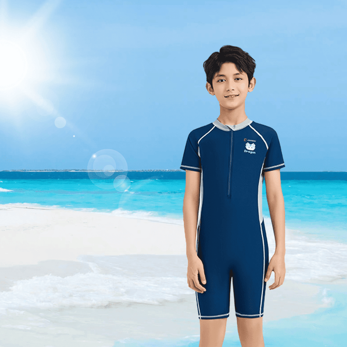 Boys' blue UPF 50+ Rash Guard Swimsuit