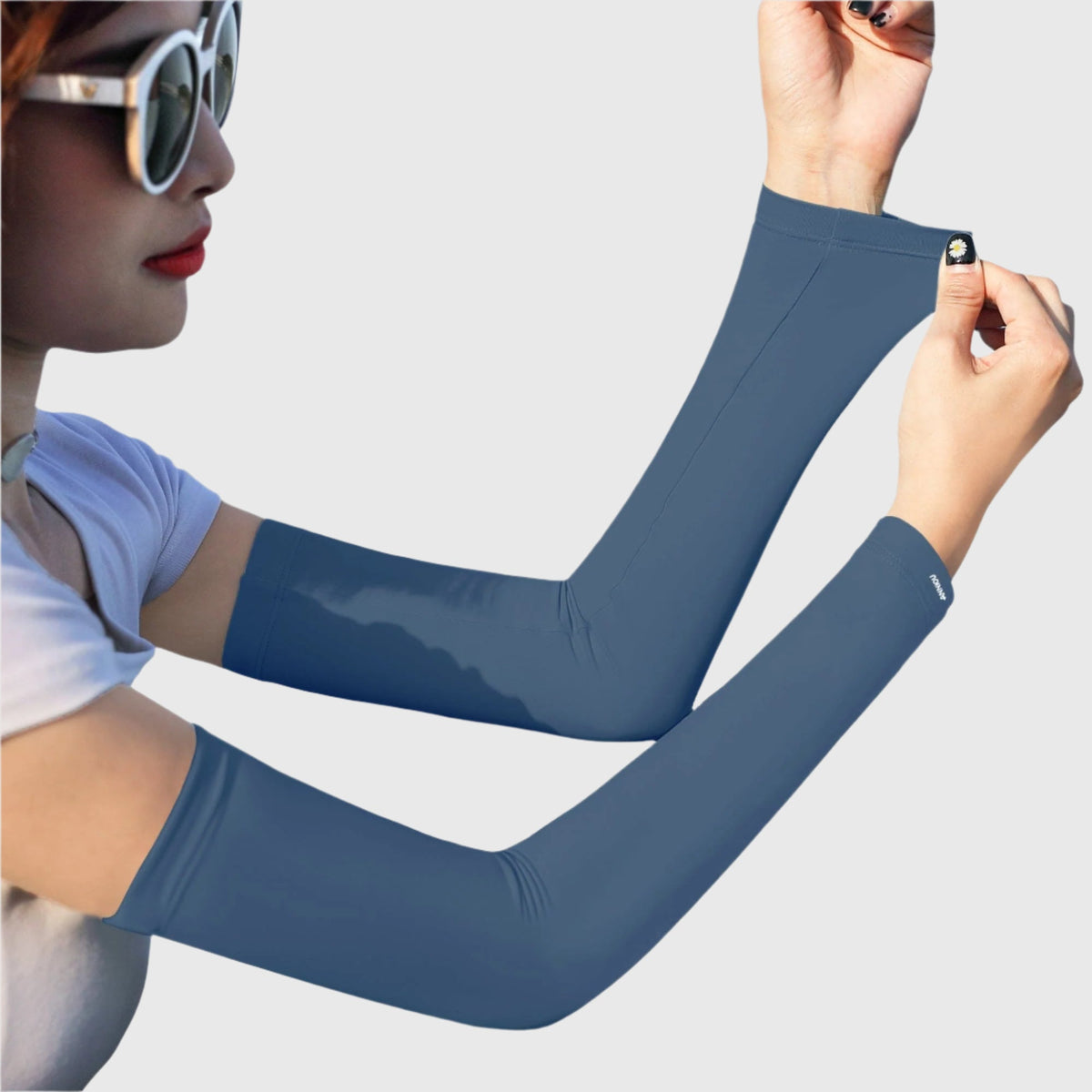 green blue Sun Protection Arm Sleeves