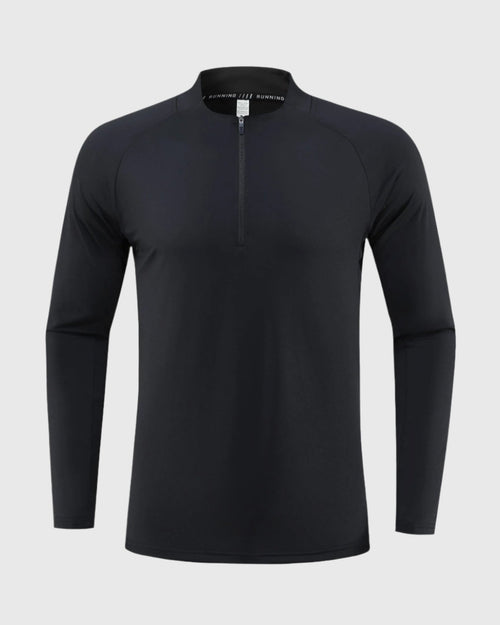 black UPF 100+ Quarter Zip Sweatshirt