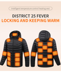25 heat zone black Quilted Heated Jacket