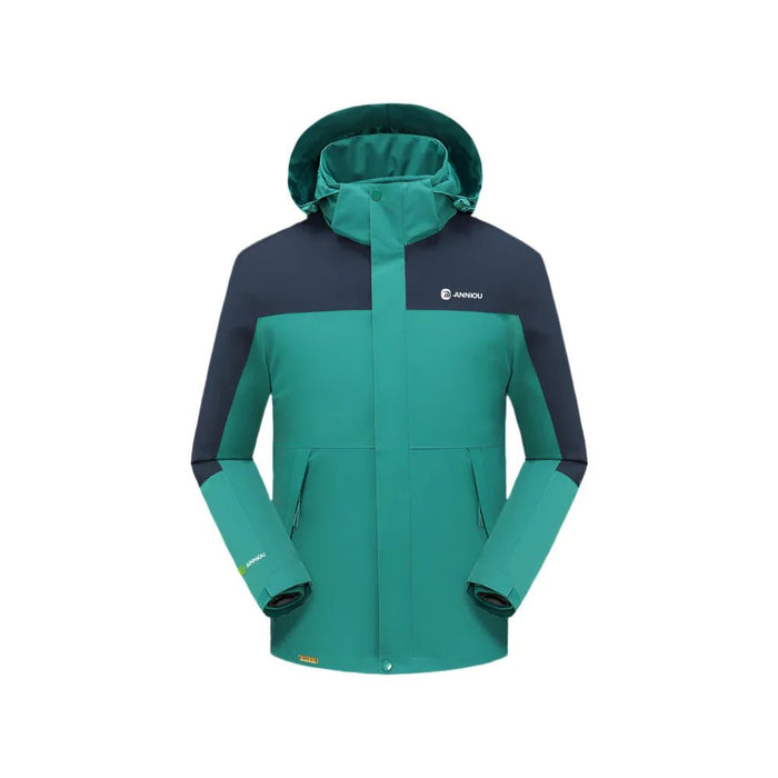 green 3 - in - 1 Waterproof Jacket with hood by Anniou