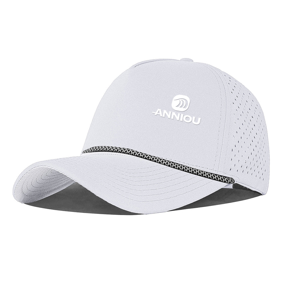 White UPF 50+ 5 Panel Baseball Cap
