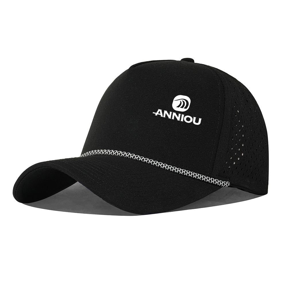 Black UPF 50+ 5 Panel Baseball Cap