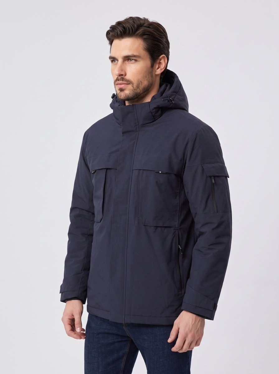 Mens #NavyBlue 9 Area Heated Softshell Jacket