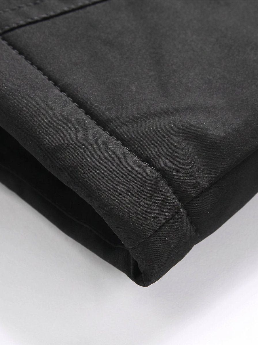 hem detail of #Black Heated Softshell Jacket