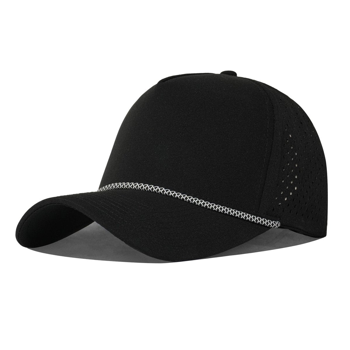 Black 5 Panel Baseball Cap UPF 50+