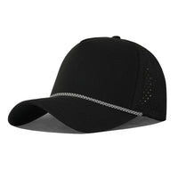 Black 5 Panel Baseball Cap UPF 50+