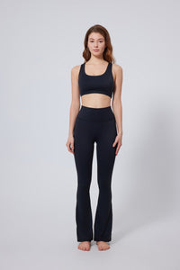 Black Asymmetric Back Sports Bra 
