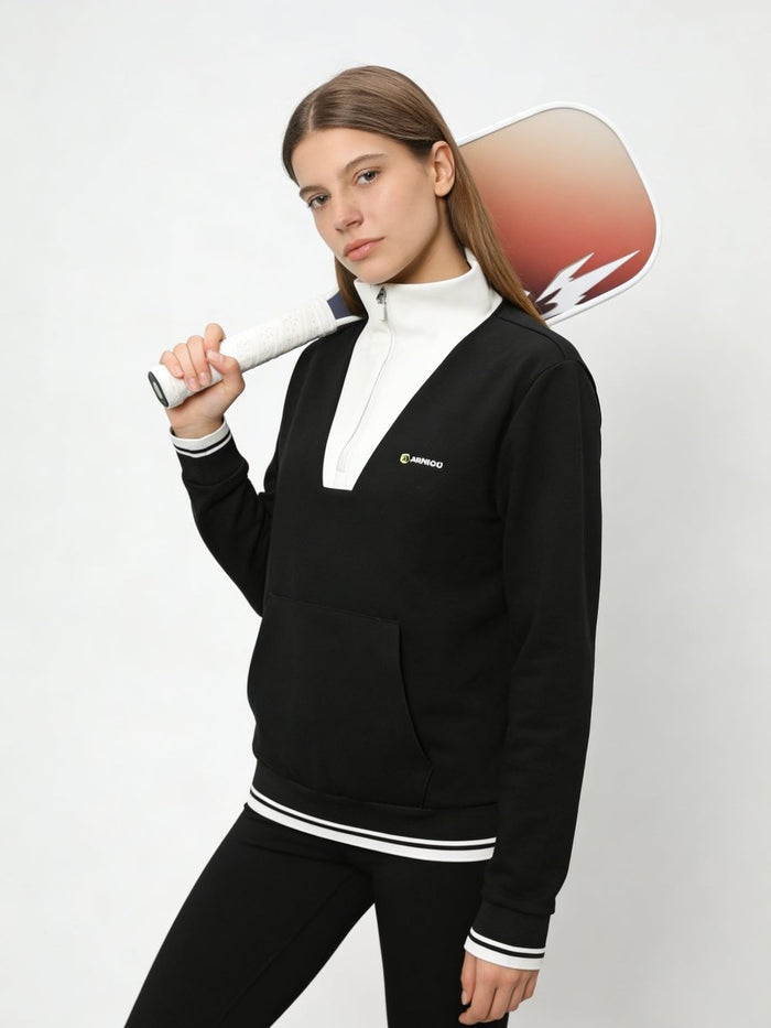 Black Half Zip Pickleball Sweatshirt