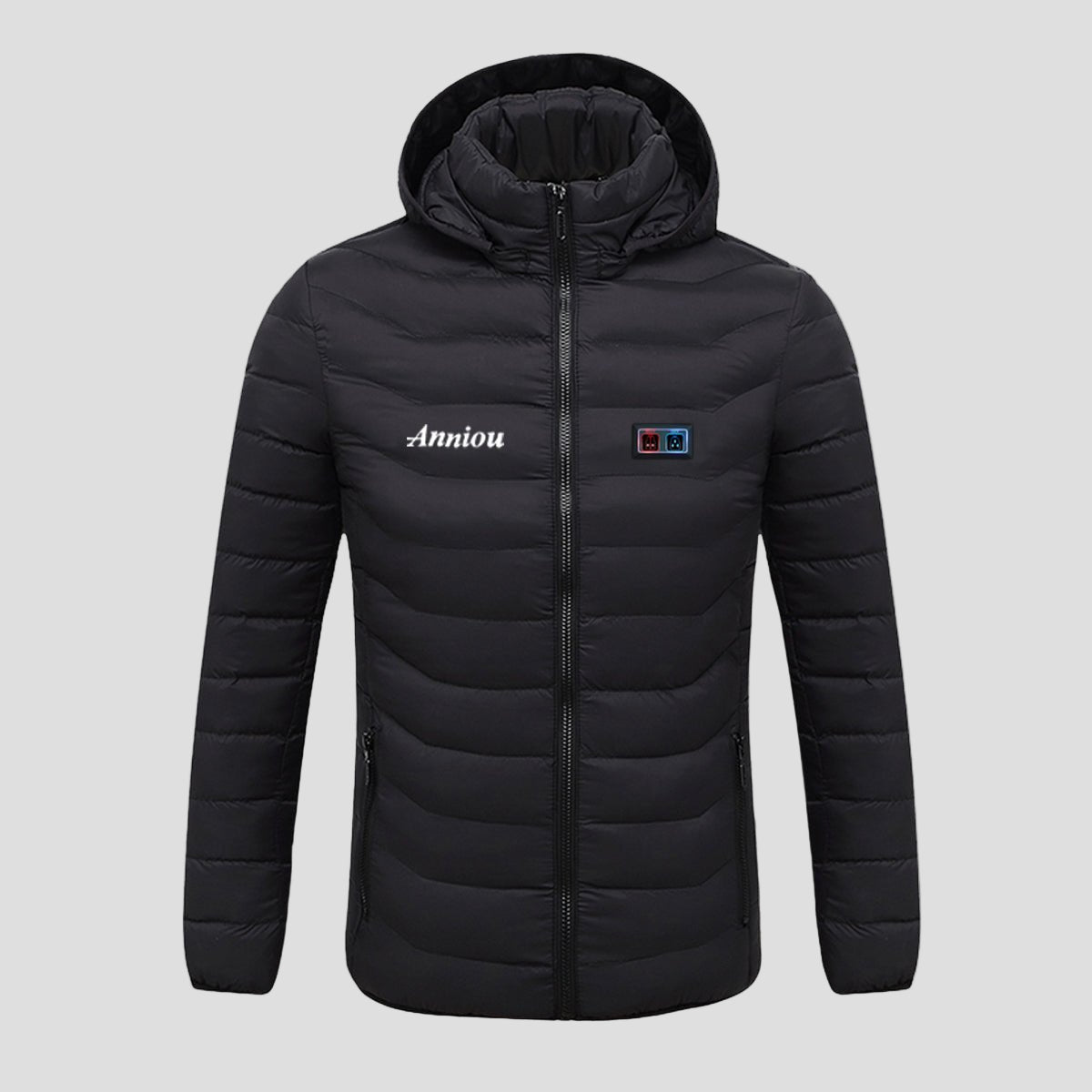 Black Puffer Duck Down Heated Jacket