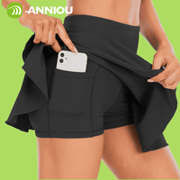 Black UV Pleated Tennis Skirt