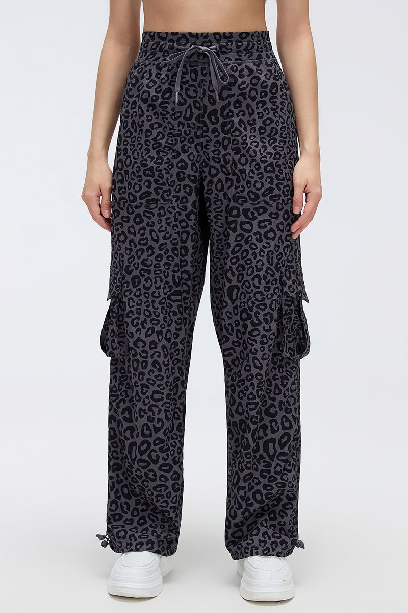 Blue grey Leopard print Sun Protection Cargo Pants