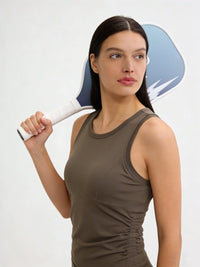 Brown Side Ruched Sports Tank Top