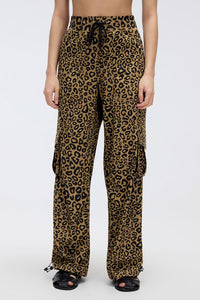 Camel Leopard print Sun Protection Cargo Pants