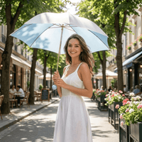 Light Blue Titanium Silver UV Umbrella UPF50+