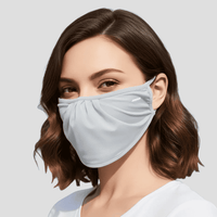 Light Gray drape sun protection face mask
