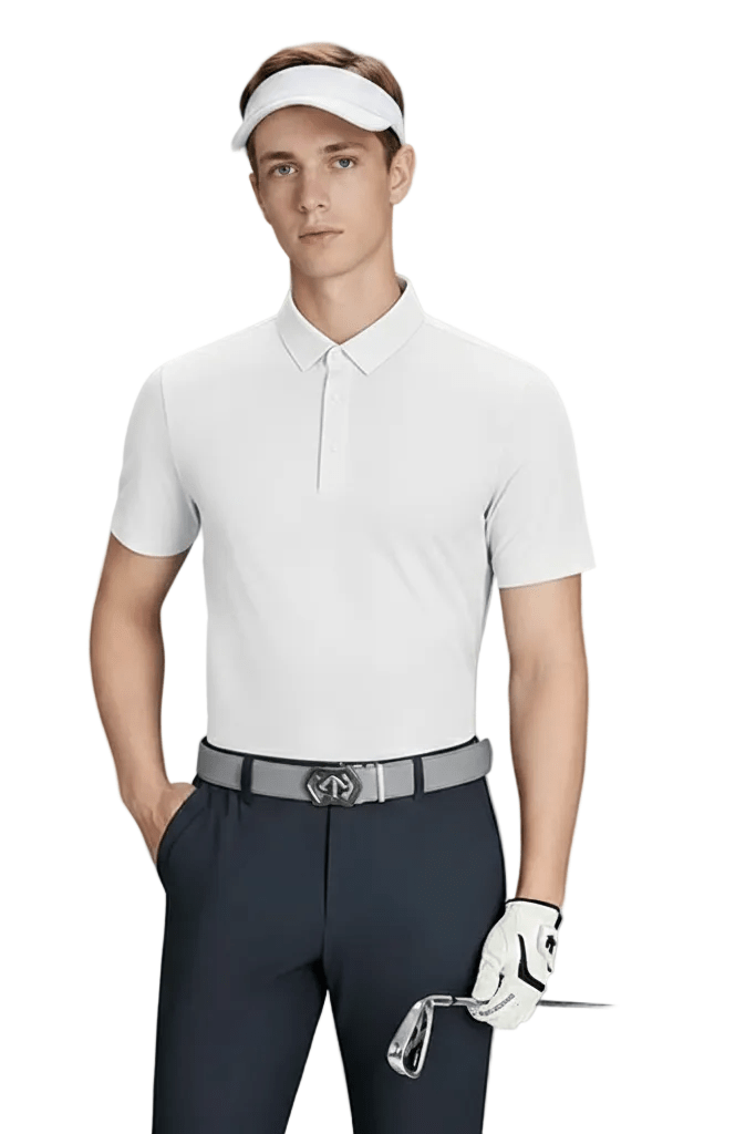 Men's White Quick-drying Golf Polo