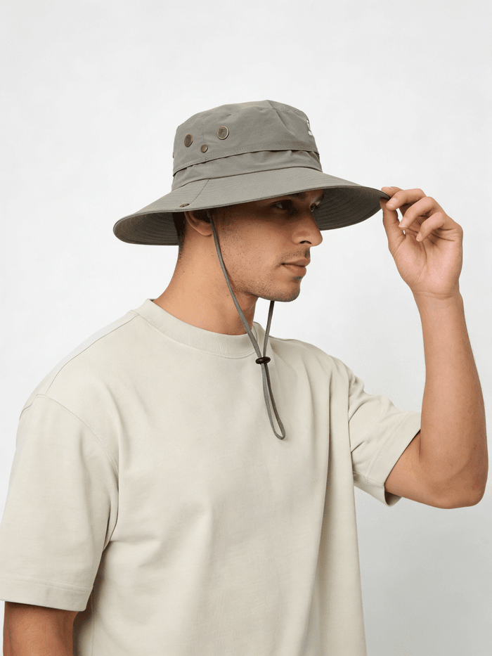 Mens Grey UPF 50+ Waterproof Hiking Hat