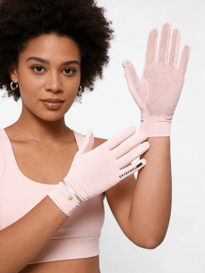 Pink UV protection gloves UPF 50+ 