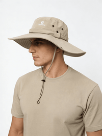 man wearing Wide Brim Sun Hat UPF 50+by Anniou