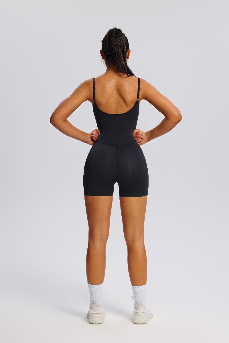 Adjustable Sling Yoga Bodysuit back in Black