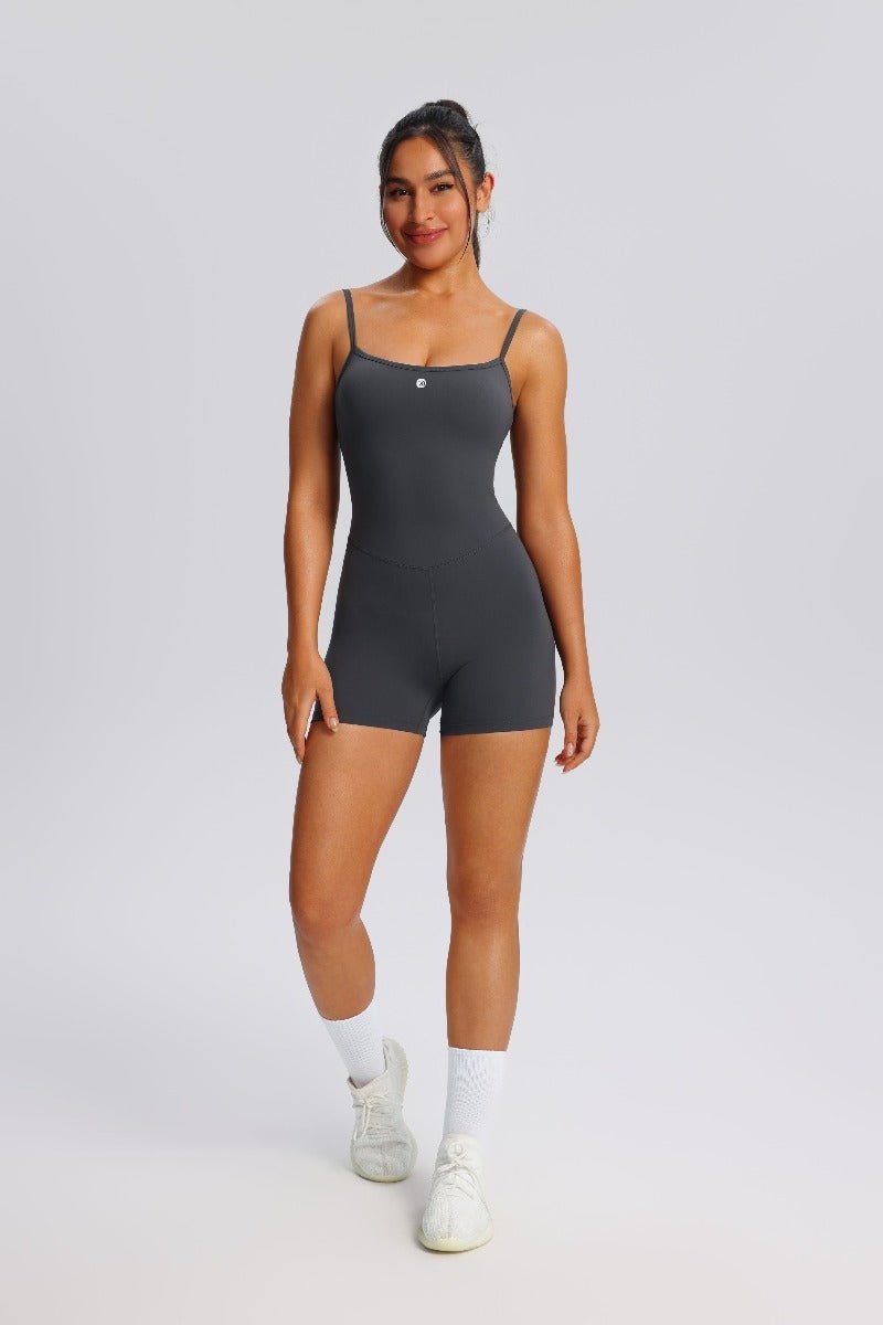 Adjustable Sling Yoga Bodysuit gray Anniou