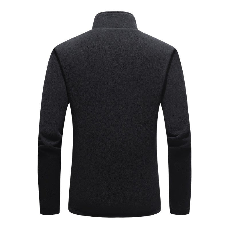Black Heated Fleece Jacket Back