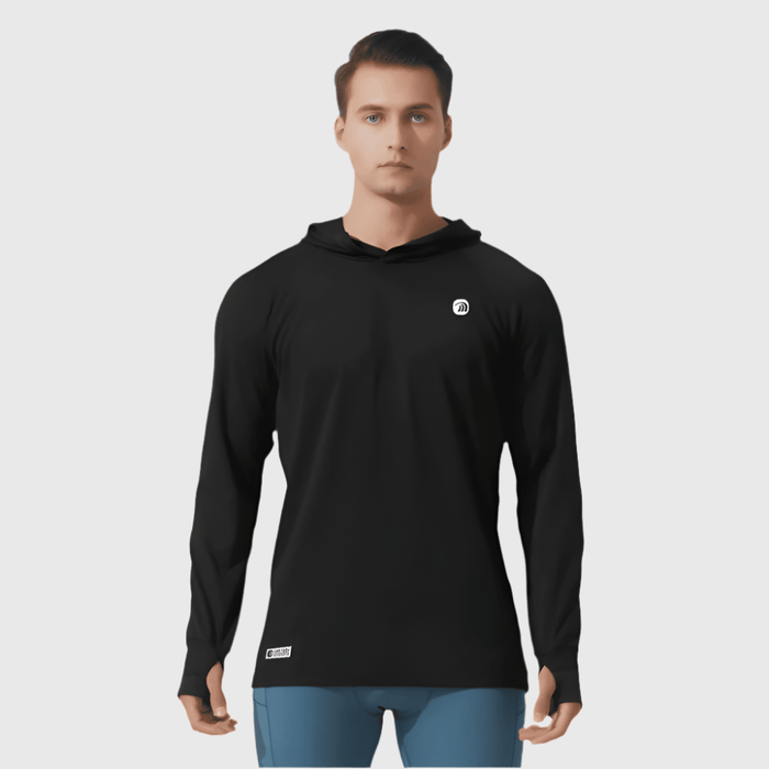 black Hooded UPF 100+ Sports Sweatshirt