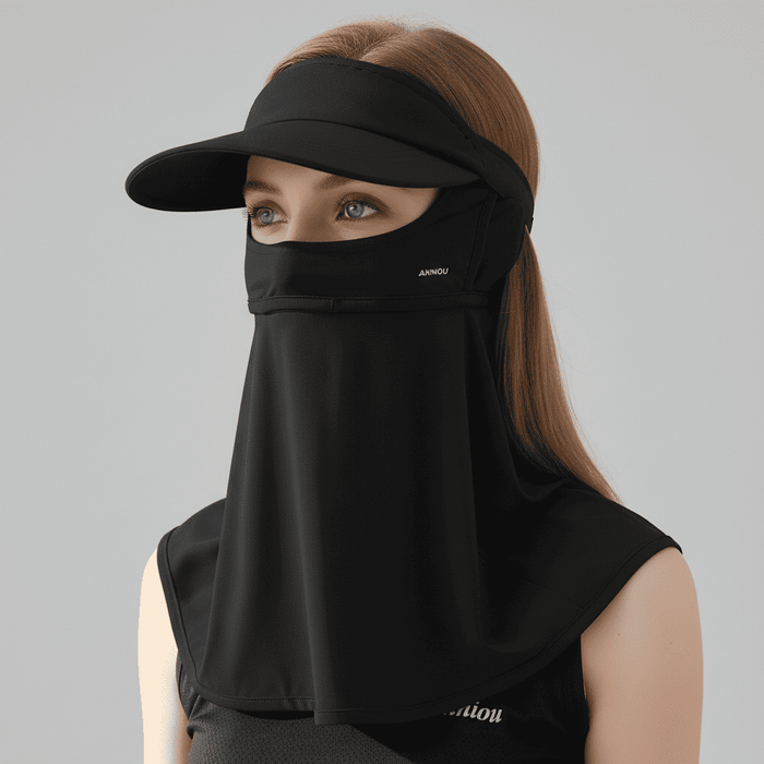 black UV Sun Visor Face Gaiter
