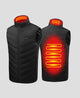 black classic heated vest with 2 heated areas