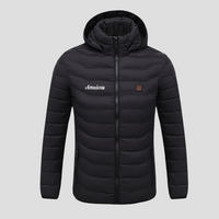 black puffer Single Button Heated Down Jacket
