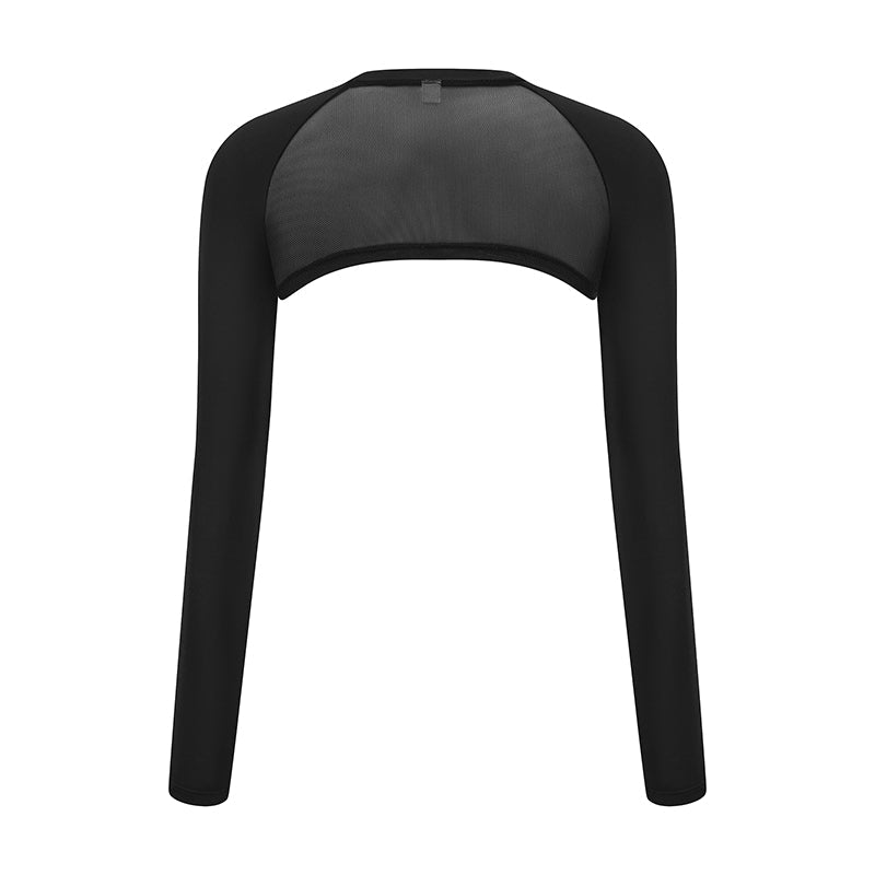 black upf50 ice silk golf mesh shrug of back view