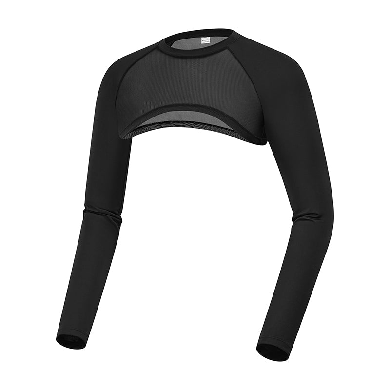 black upf50 ice silk golf mesh shrug of side view