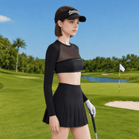black womens upf50 ice silk golf mesh shrug