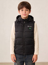 Boys hooded heated puffer gilet with zip by Anniou