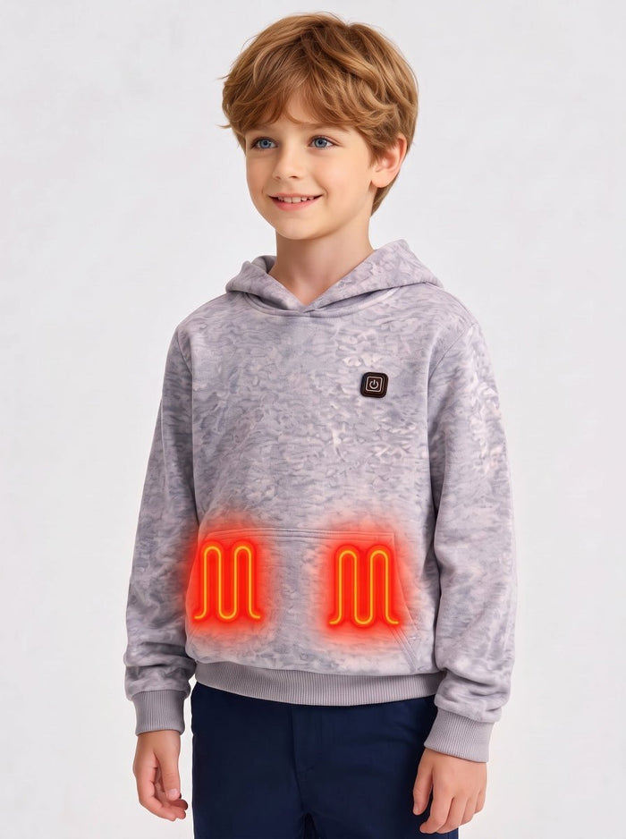Boys #Grey Heated Hoodie