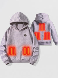 Heated Hoodie back and front heated zone view