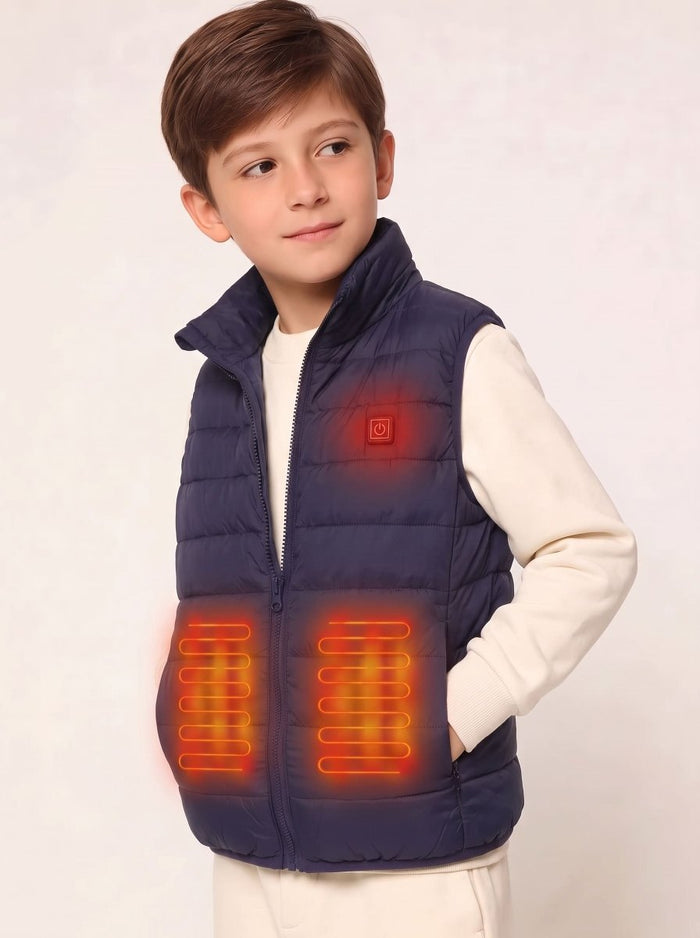 Boys navy blue heated vest