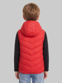 Rear of Boys #Red Heated Gilet