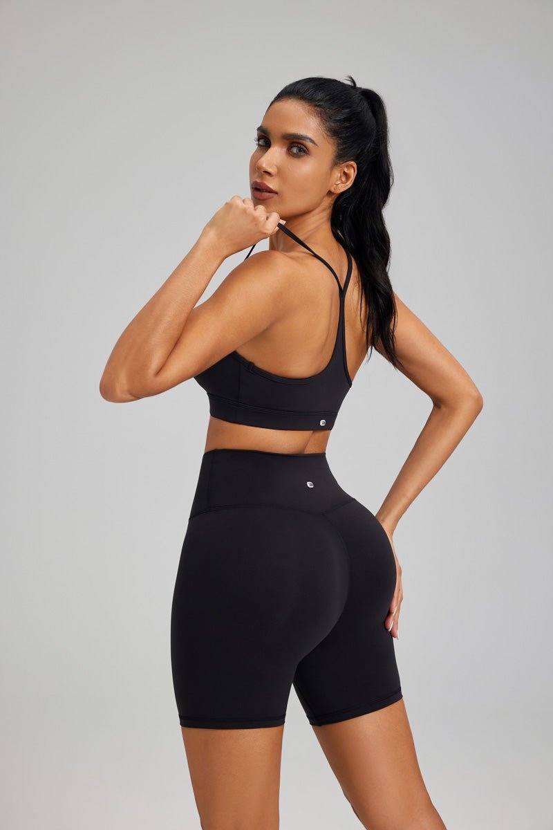 Black Anniou Butt Lifting Soft Yoga Shorts