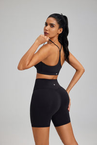 Black Anniou Butt Lifting Soft Yoga Shorts