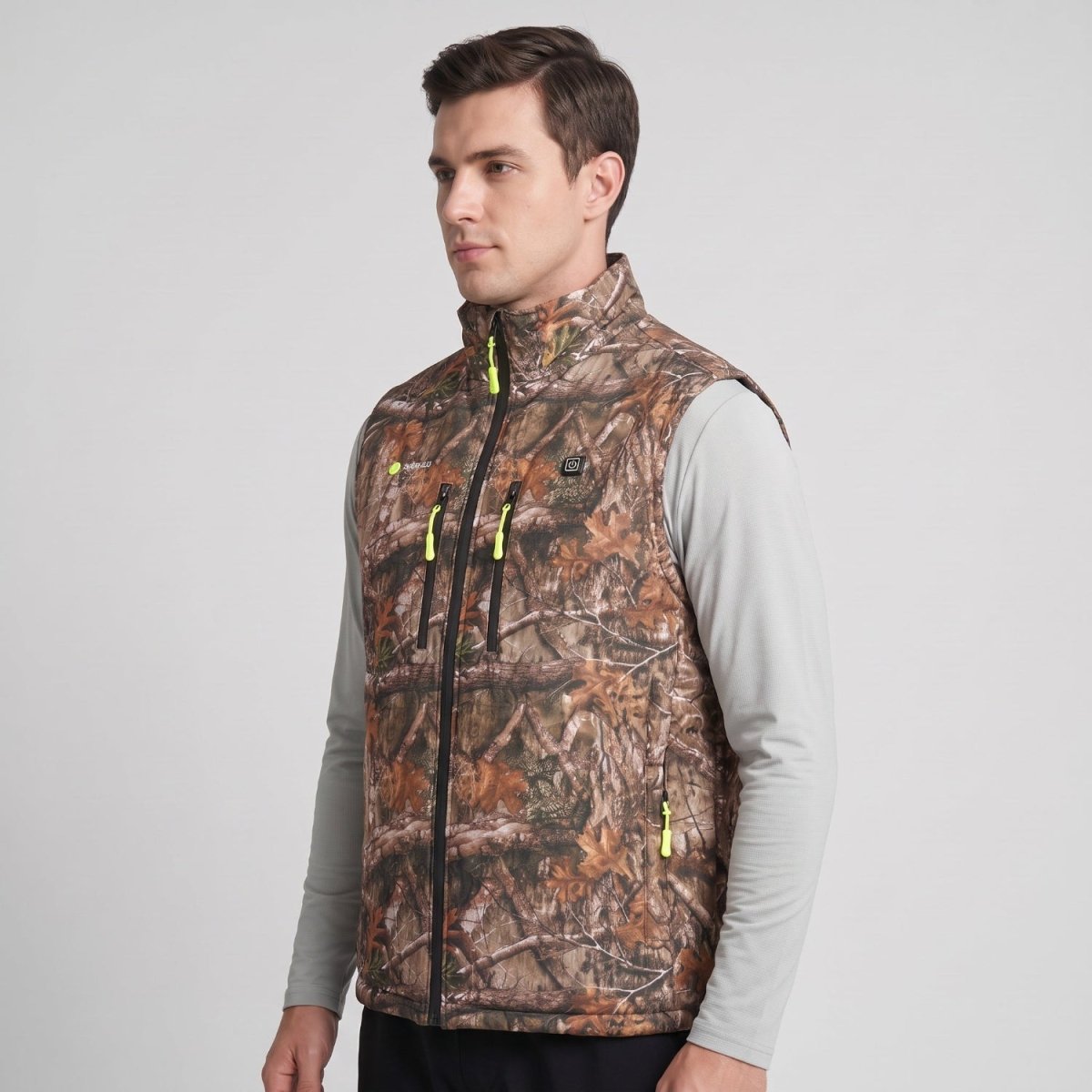 #Camouflage Rear of Heated Vest side view
