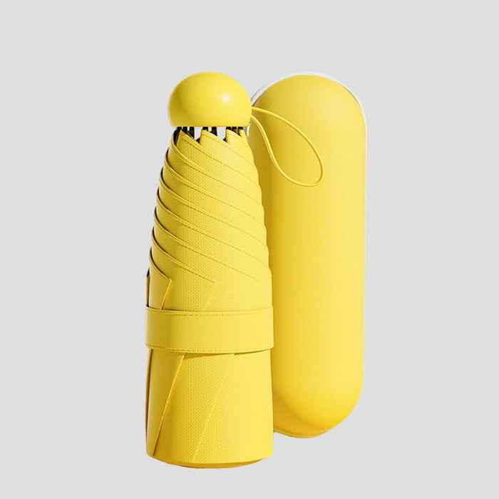 Sun Protective yellow Capsule UV Umbrella UPF 50_
