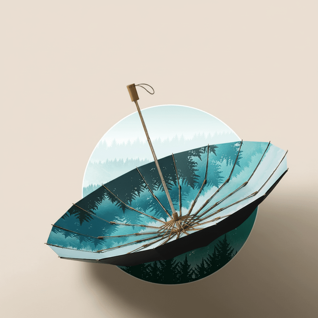 Cloud Spring Tree Pattern Umbrella UPF50+