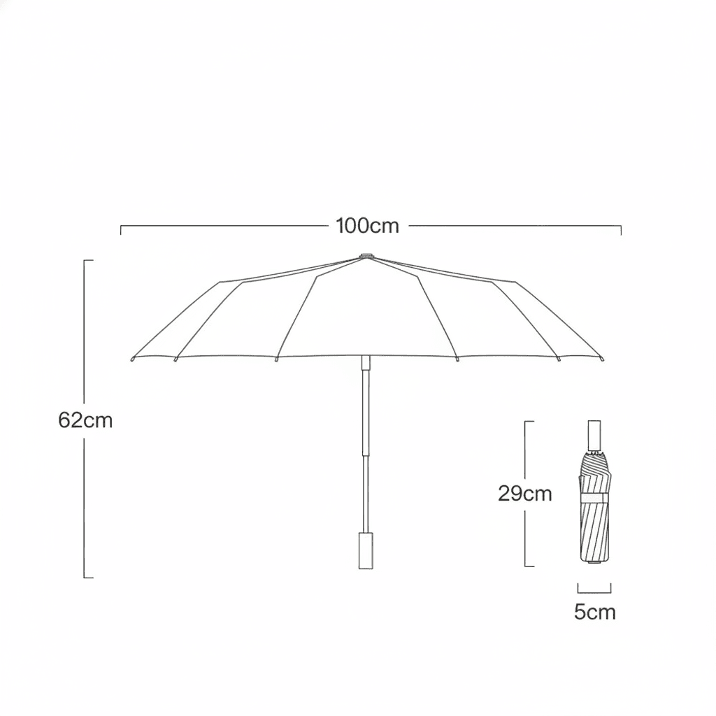 16 Ribs Wooden Handle Umbrella Specifications