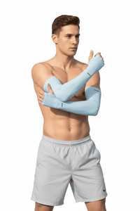 light blue Cooling Arm Sleeves UPF 100