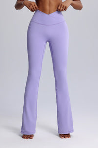 Crisscross high Waist Flared lavender yoga pants