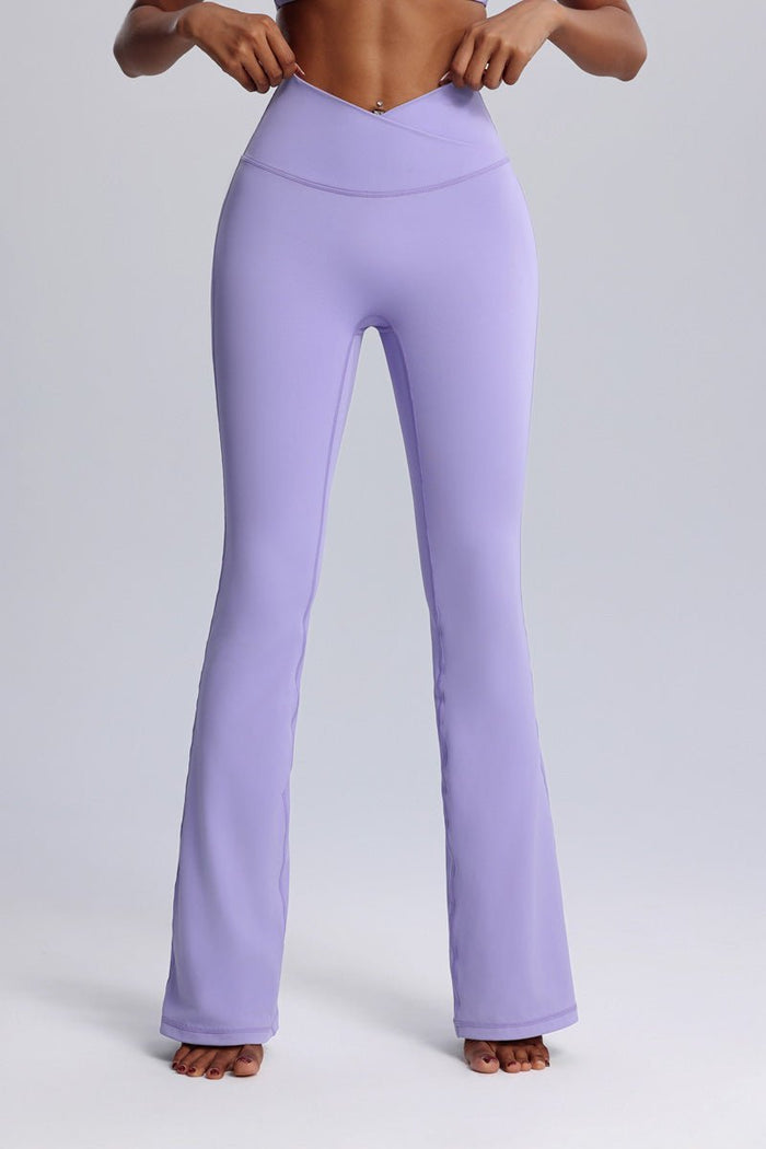Crisscross high Waist Flared lavender yoga pants