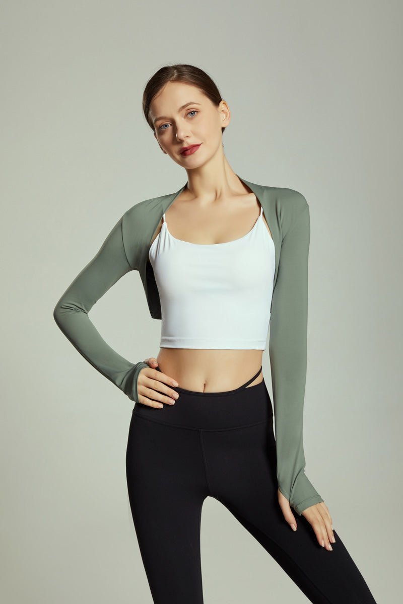 Women's Green Cropped Sports Bolero