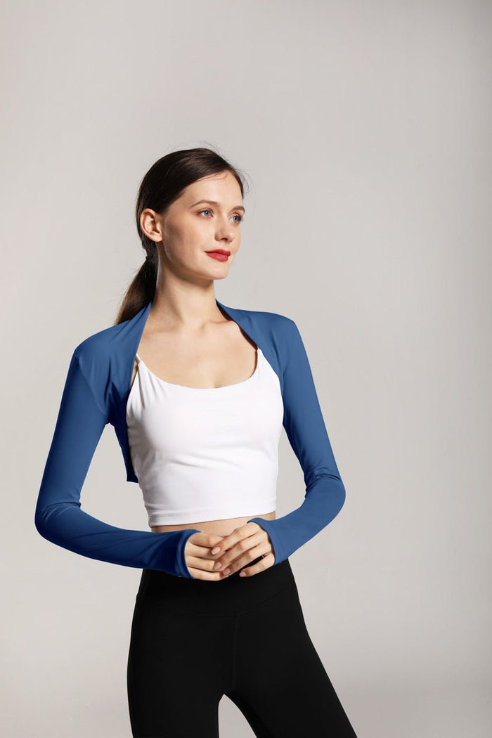 Women's Blue Cropped Sports Bolero
